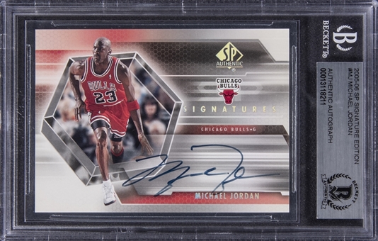 2005-06 UD SP Authentic "Signatures" #SP-MJ Michael Jordan Signed Card – BGS Authentic